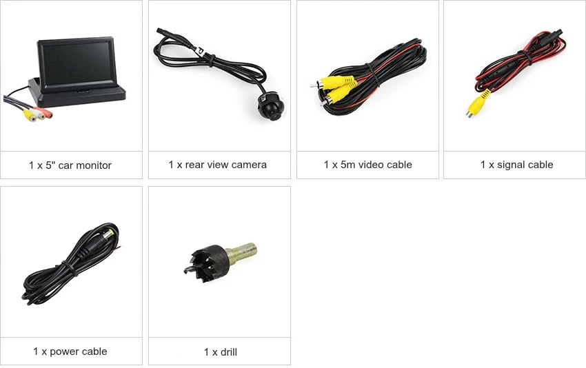 DIYKIT проводной 5 дюймов зеркало заднего вида монитор для автомобиля+ Резервное копирование задний, передний вида автомобиля Камера для Парковочные системы Системы