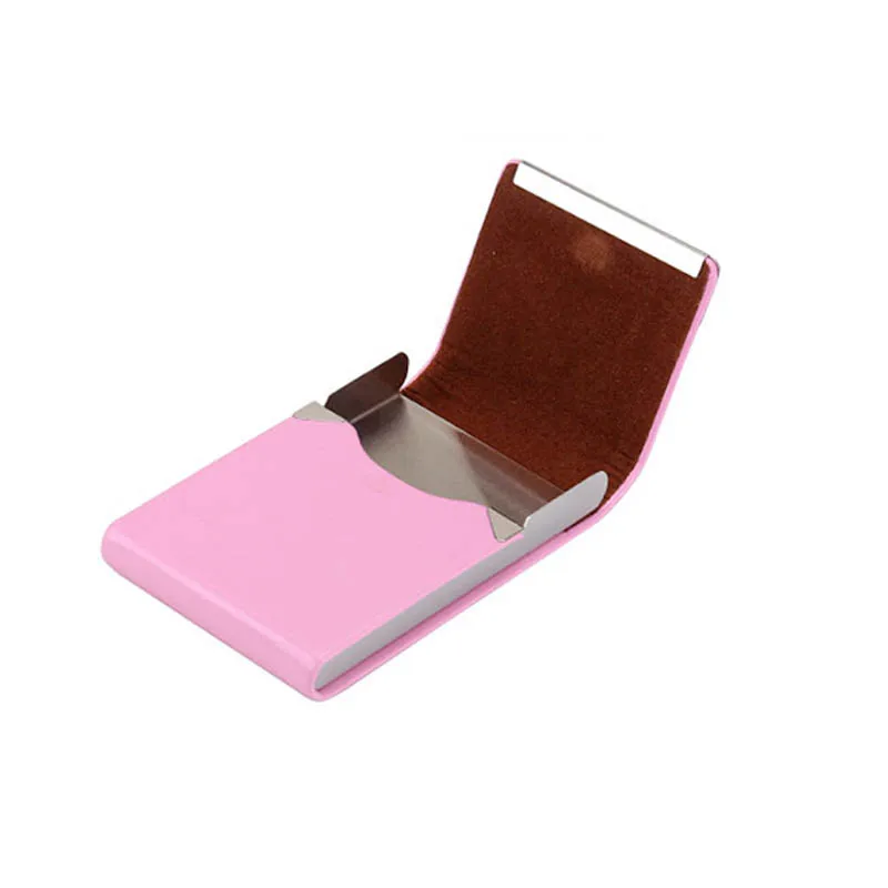 PINK 1 шт. аксессуары для курения чехол для сигарет Коробка Для Хранения Сигар из нержавеющей стали многофункциональный чехол для карт s PU держатель для табака - Цвет: PINK