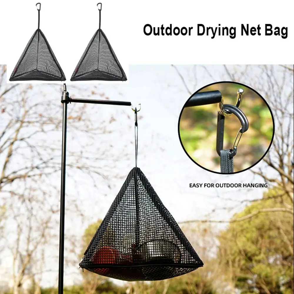 

Accessories Outdoor Tool Picnic Camping Kitchen Basket Triangle Picnic Tableware Mesh Hanging Bag Drying Net Storage