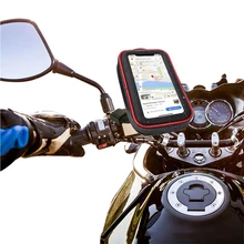 Motorcycle Mobile Phone Holder Rearview Mirror Motorcycle Waterproof Bag Holder 5.5-6.3 Inches