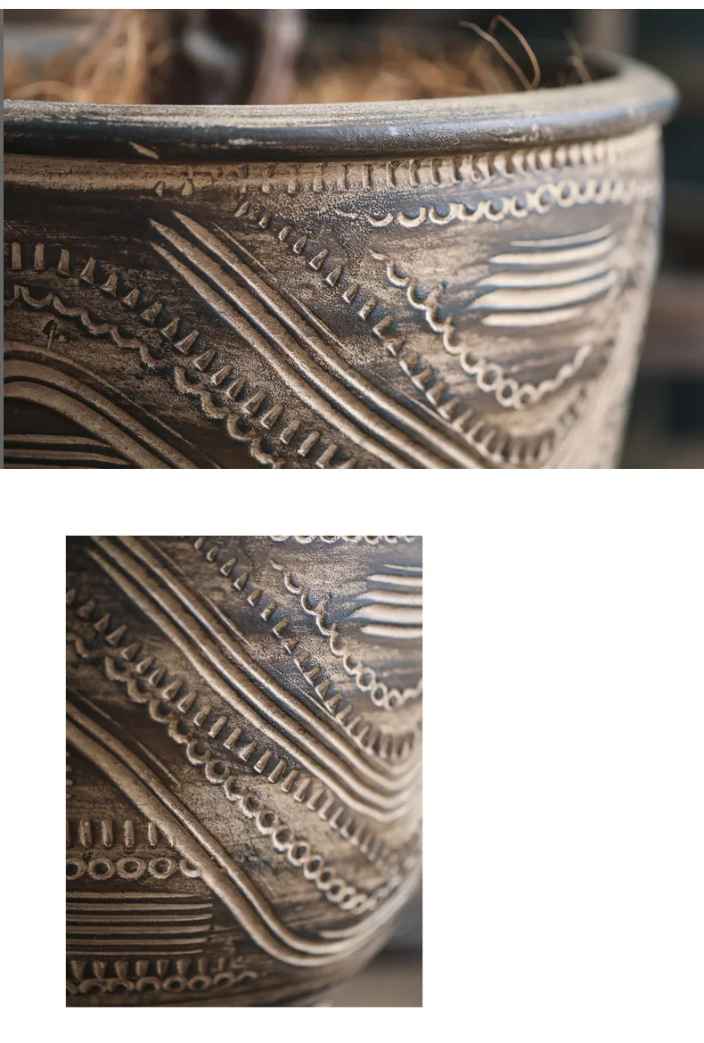 Очень большой этнический стиль ретро садовый двор калибр ручная работа черная