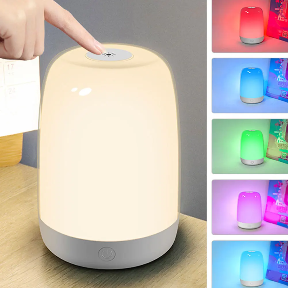 

Smart Night Lamp Color Changing Touch Control Lamp Children Bedroom LED Night Light Baby Lamp Decor USB Portable Chargeable Lamp