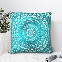 mandala turquoise square pillowcase cushion cover creative zip home decorative polyester throw pillow case for room nordic