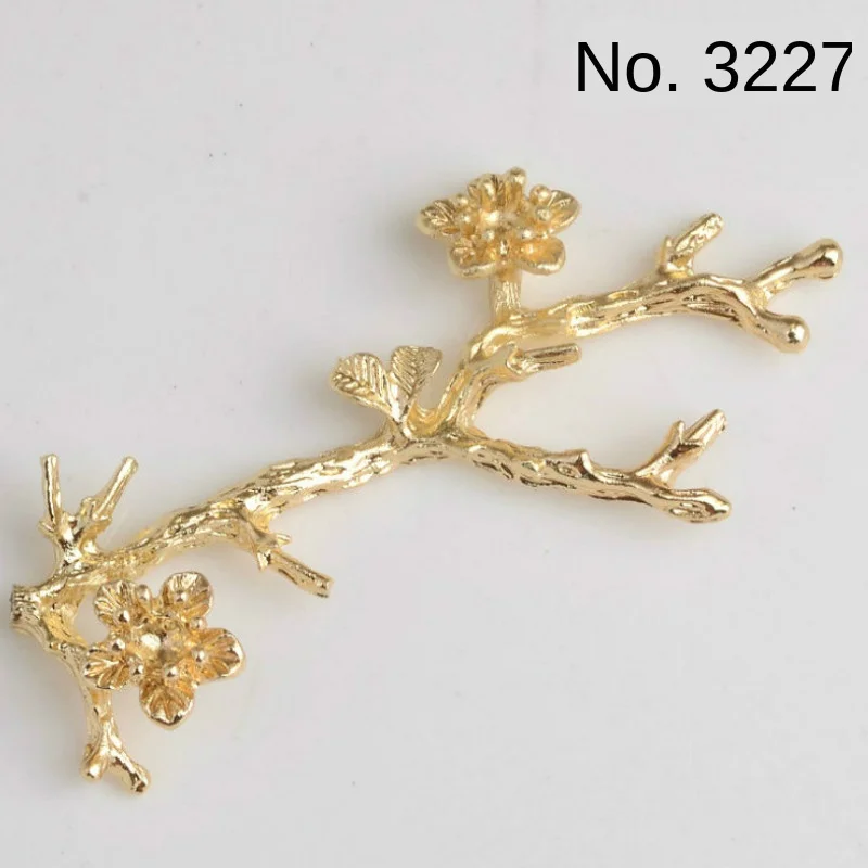 

10pcs 30*63mm Gold Color Alloy Big Leaf Flower Branch Charms Branch Pendant for Wedding Fashion Jewelry Findings Handmade Craft