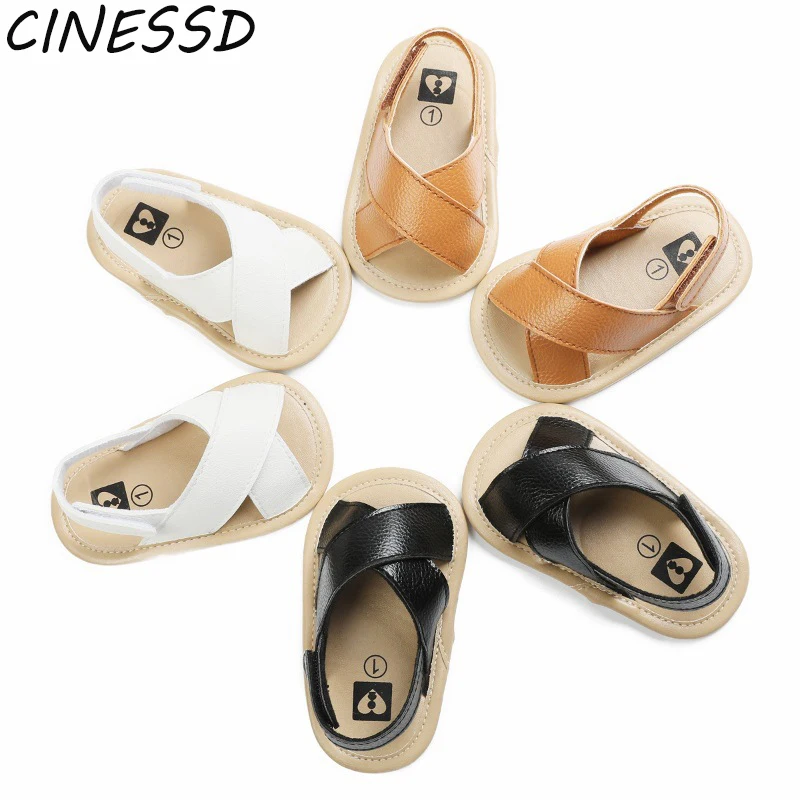 Сандалии для маленьких мальчиков Милая однотонная детская обувь девочек