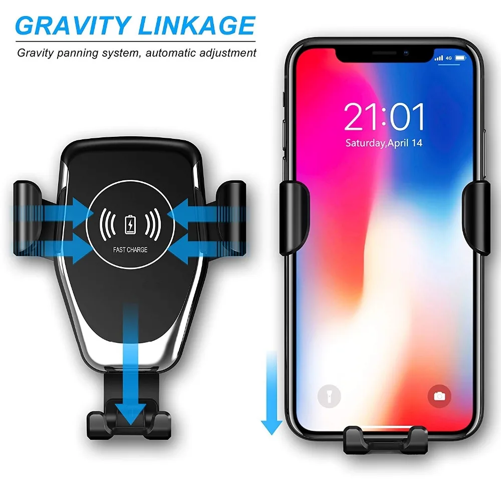 fdgao wireless car charger gravity stand for samsung s10 s10e note 10 9 10w fast charging holder for iphone 11 x xs max xr 8 free global shipping