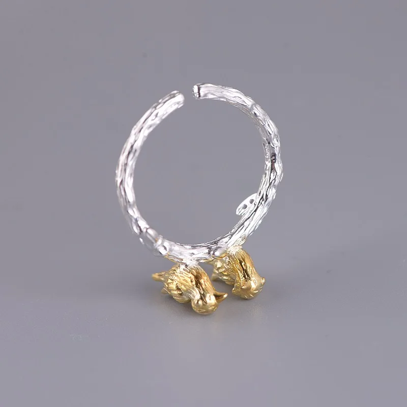Женское регулируемое кольцо из серебра 925 пробы с птичьими листьями | Украшения и
