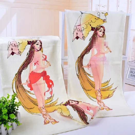 Полотенце для взрослых хлопок меняющее цвет красивое раздетое в теплой воде Цвет