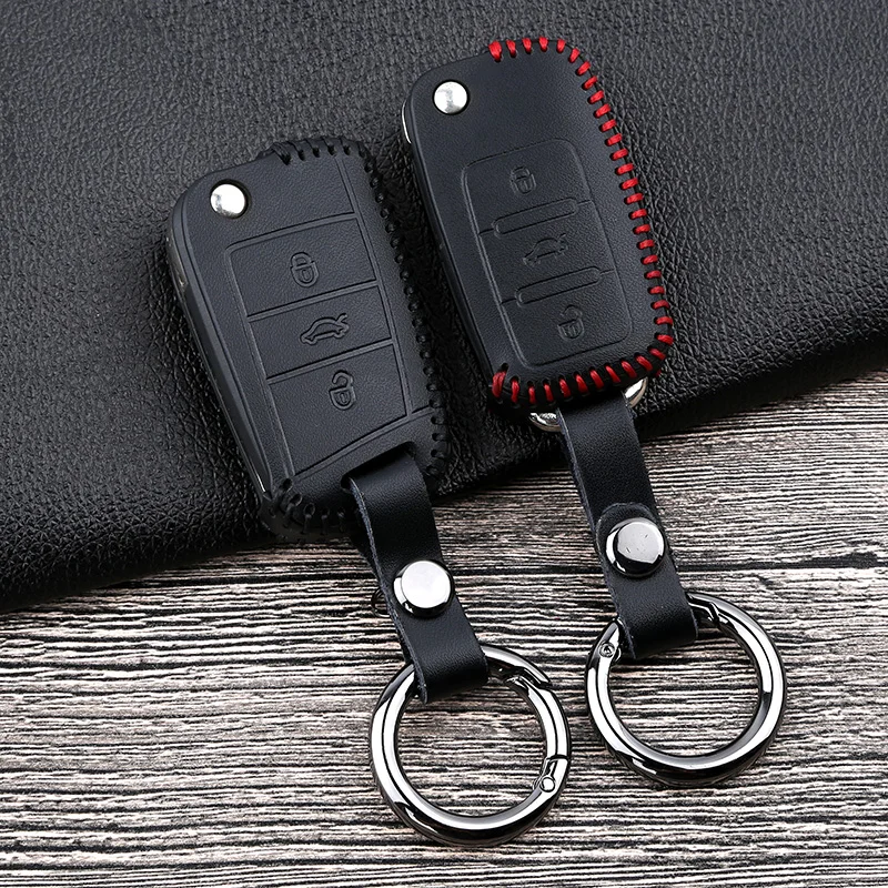 Кожаный чехол для автомобильного пульта дистанционного управления Skoda Octavia 1 2 3 A5