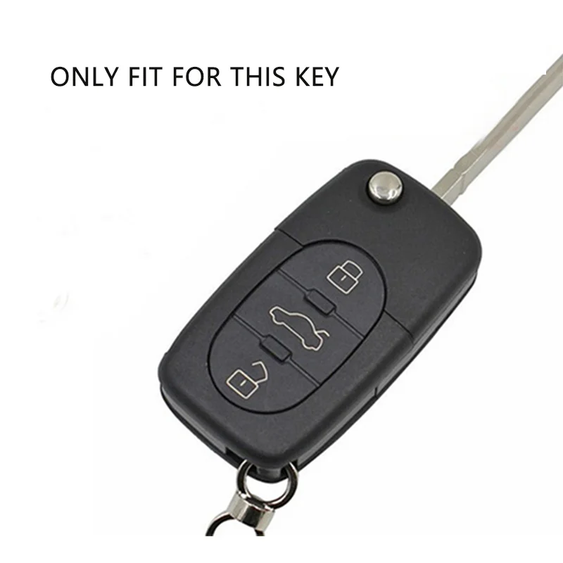 

For Audi A4 S4 RS4 A2 A3 S3 A6 S6 A8 S8 TT Silicone Car 3 Buttons Key Cover Case Shell