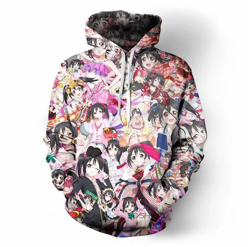 Аниме LoveLive! Толстовка с капюшоном Kousaka Honoka Minami Kotori Sonoda Umi Tojo Nozomi Ayase Eli толстовка 3D