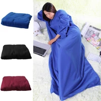 new the most fashionable dinner family winter warm wool blanket robe shawl with sleeves adult winter hooded tv blankets