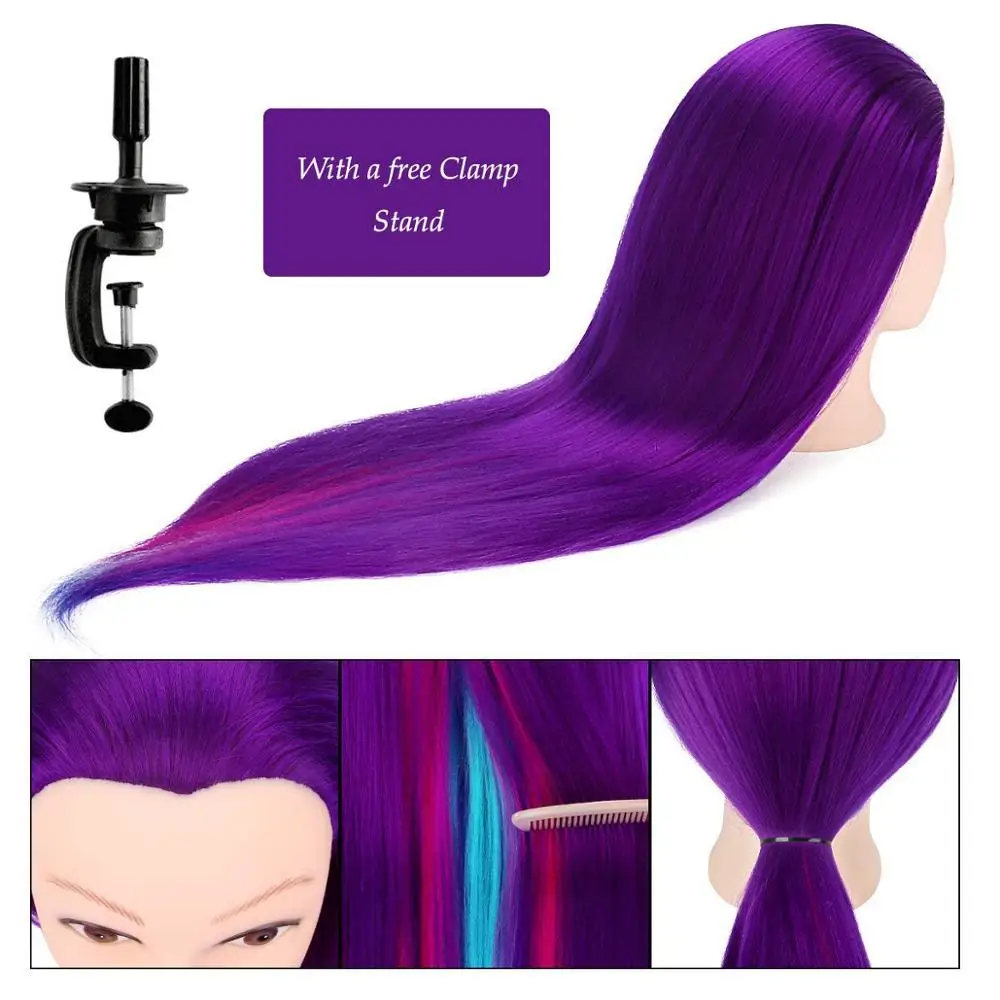 26 Inch Cosmetology Doll Head Practice Styling Hairdressing Training Braiding Heads Mannequin Manikin Head