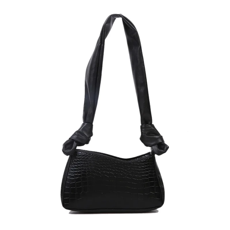 

French stick bag crocodile pattern spring and summer new retro armpit bag Joker shoulder messenger bag tide