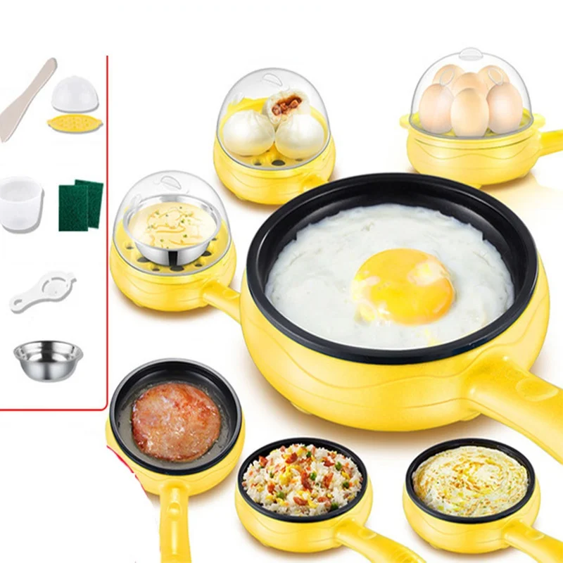 

110V / 220V Multifunction Mini Electric Egg Omelette Cooker Eggs Boiler Food Steamer Pancake Fried Steak Non-stick Frying Pan