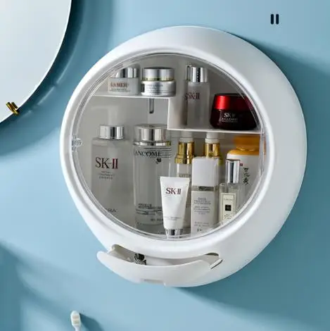 

Organizer for Toner Cream Shelf Self-adhesive Makeup Storage She Wall-mounted Makeup Holder Round Cosmetic Storage Box Jewelry