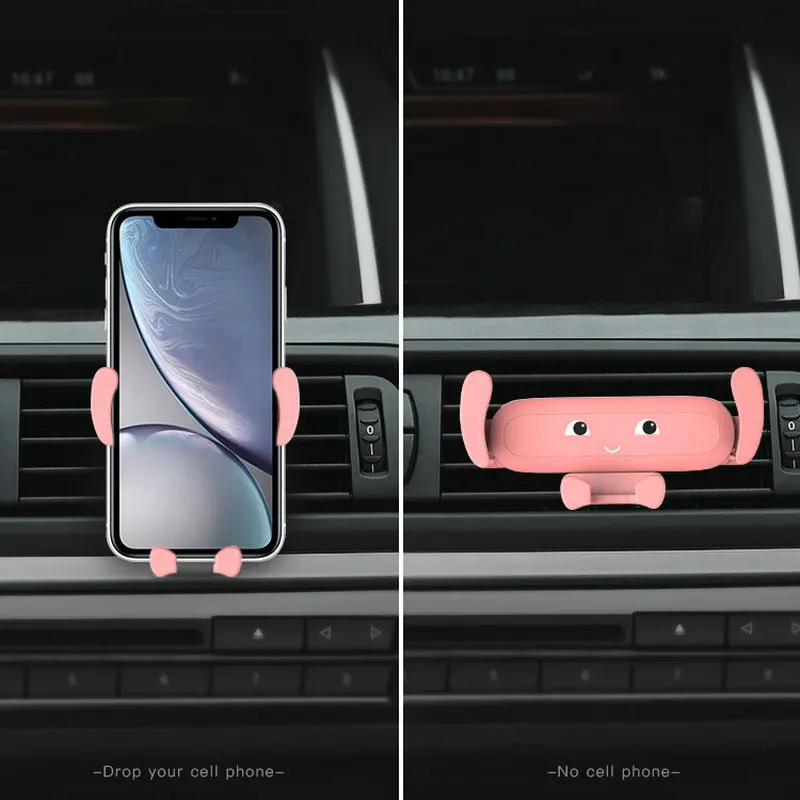 

Creative Car Air Vent Clip Mount Cell Phone Holder Support For iPhone 12 11 XS X XR Xiaomi Samsung Huawei Smartphone Stand