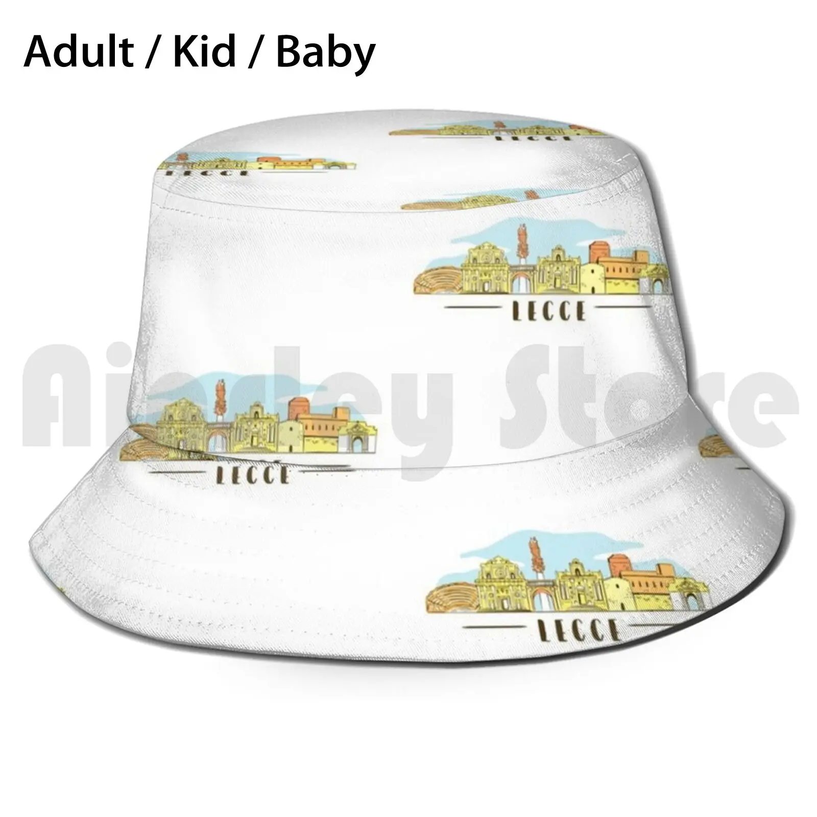 

Lecce Shirt Puglia Italy City Painted Bucket Hat Adult kid baby Beach Sun Hats Lecce Lecce Football Apulia Puglia Italy
