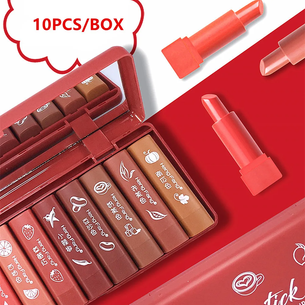 10 шт./кор. красные губы Batom матовая бархатная губная помада Профессиональный