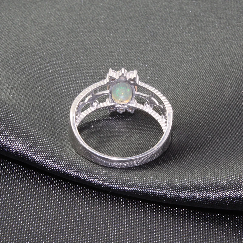 Vintage opal silver ring 6 mm * 8 natural solid 925 sterling jewelry can choose stone before order | Украшения и аксессуары