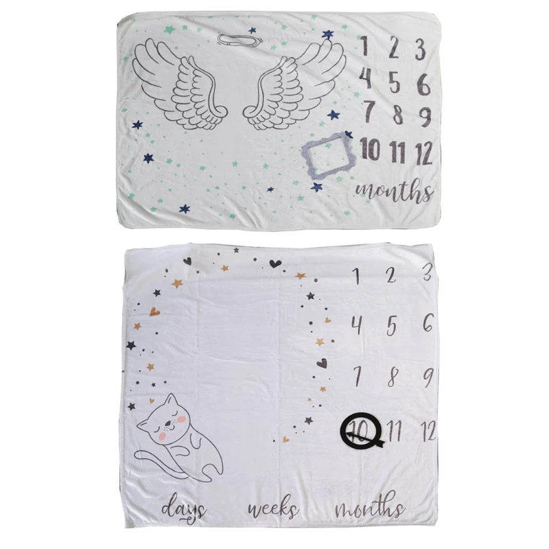 

Baby Blanket Soft Flannel Photography Monthly Photo Newborn Children Milestone Sleeping Bath Crawling Mat