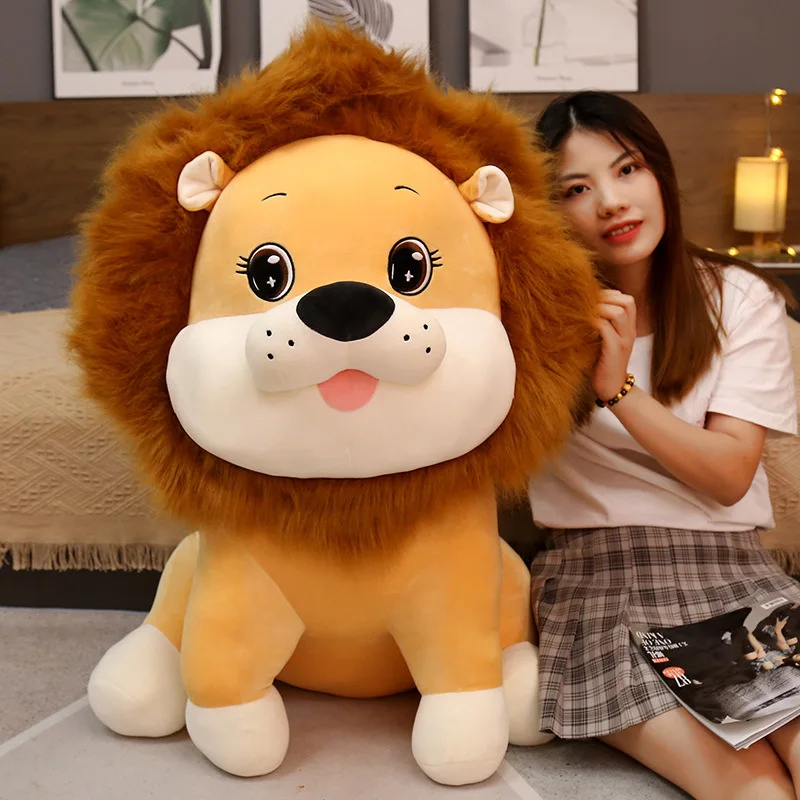

Zqswkl 40/55/65cm simulation lion doll plush toy children's christmas birthday gift large animals suffed toys kawaii pillow