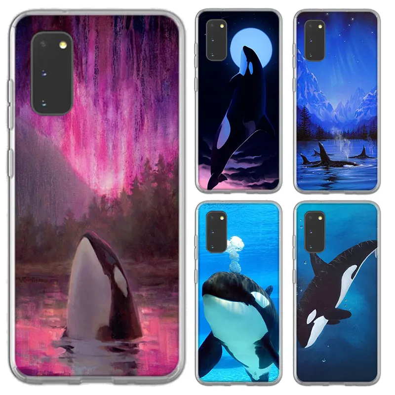 

Killer Whale Big Case For Samsung Galaxy S30 S21 S20 Ultra 5G S10E S10 S9 S8 S7 Plus + Phone Soft TPU Transparent Cover Coque