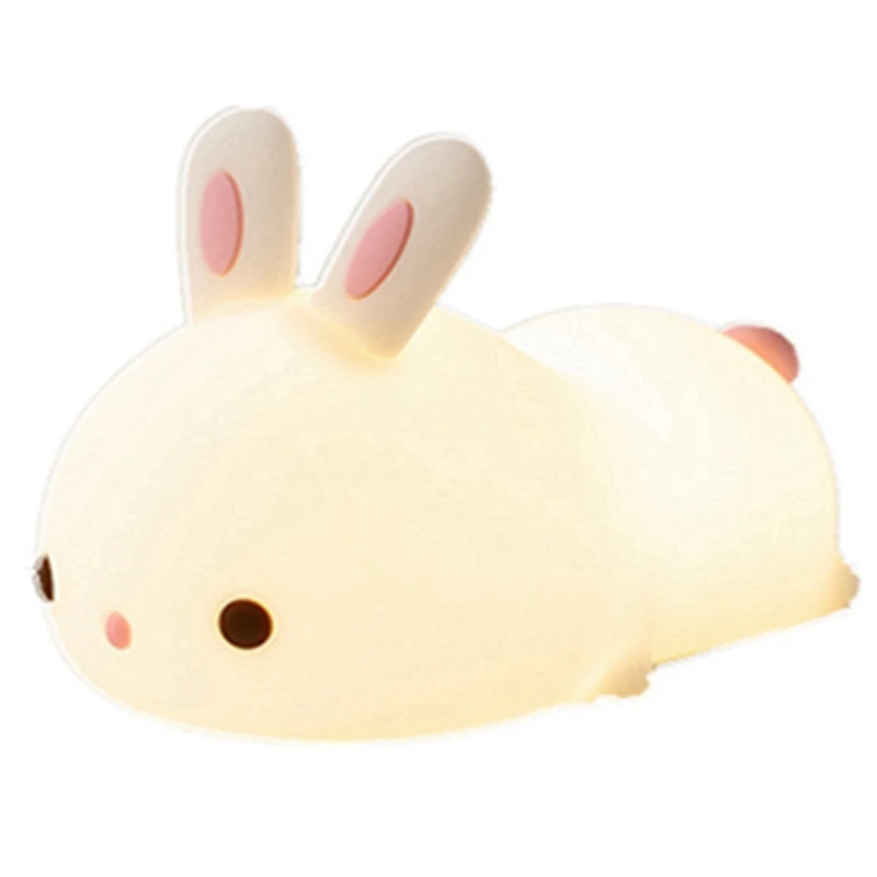 

Rechargeable Colorful Touch-Sensor LED Night Light USB Cartoon Silicone Bunny Lamp,for Kids