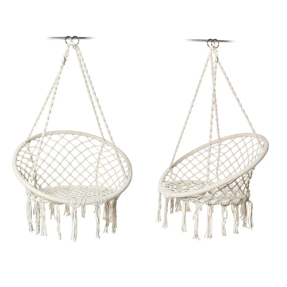 

Outdoor Hammock Hanging Chair Tassel Swing Handmade Knitted Chair for Leisure