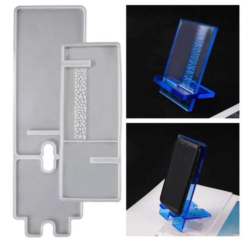 

Crystal Epoxy Resin Mold Cellphone Bracket Tablet Holder Mobile Phone Stand Silicone Mould DIY Crafts Casting Tool