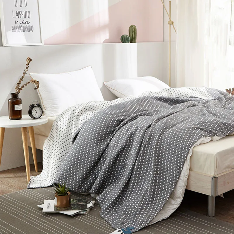 Хлопковое этническое одеяло для кровати тонкое летнее простыня 4-слойное газовое