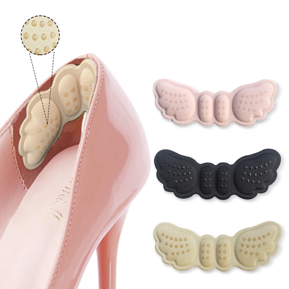 

1pair High Heel Insoles Butterfly Adjust Size Heel Liner Grips Protector Sticker Heel Pad Foot Care Anti Keep Abreast Heel Pads