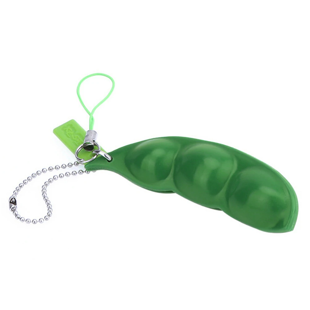 Бесконечное сжатие эдамаме Bean Pea Экспрессия цепочка для ключей украшение снятия