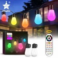 led string lights remote control rgb outdoor waterproof string lights s14 marquee bulb garden christmas party decoration light