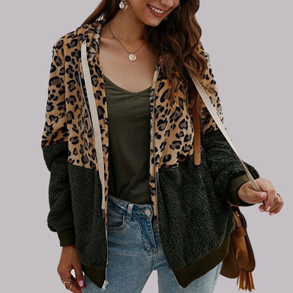 2019 хит модная зимняя куртка из искусственного меха с леопардовым принтом на