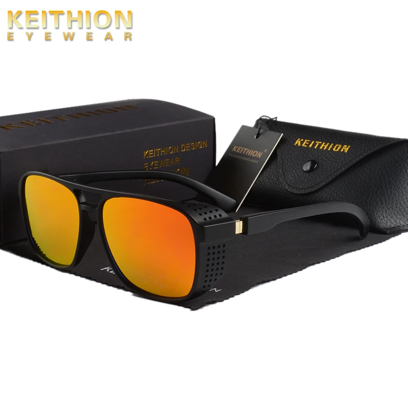 Круглые Солнцезащитные очки KEITHION в стиле стимпанк для мужчин и женщин Винтажные