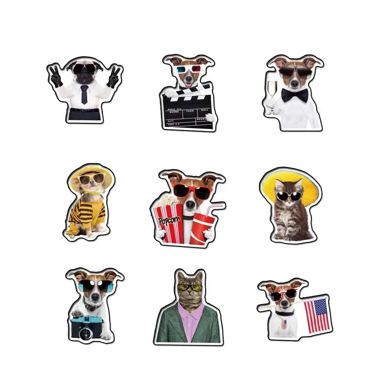 38 шт./упак. забавные мультяшные животные граффити кошки и собаки наклейки игрушки