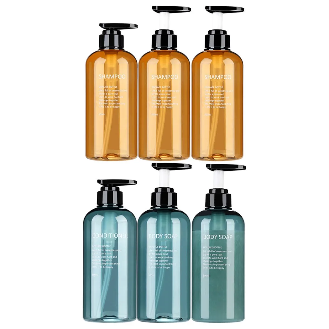 

3Pcs 500ML Press Type Empty Bottle Set Shampoo/Shower Gel/Hair Conditioner Liquid Soap Dispenser Bathroom Refillable Bottle