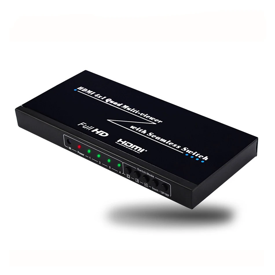 HDMI Multiviewer 4X1 Quad Multi Viewer Разделитель с бесшовным переключателем ИК управлением