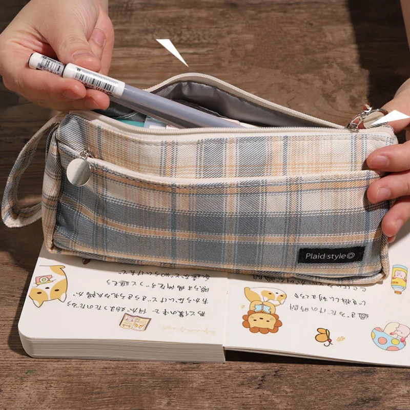 

Пенал большой емкости для учеников, чехол для карандашей из полиэстера, сумки для ручек, офисные принадлежности, креативная коробка для кан...