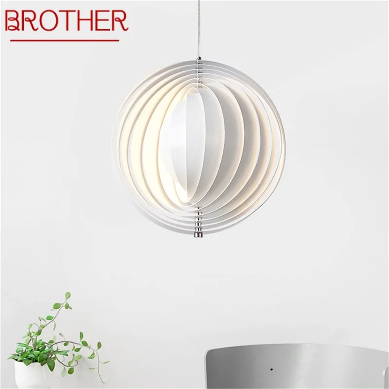 

BROTHER Pendant Light Modern Creative White LED Lamps Fixtures For Home Decorative Dining Room