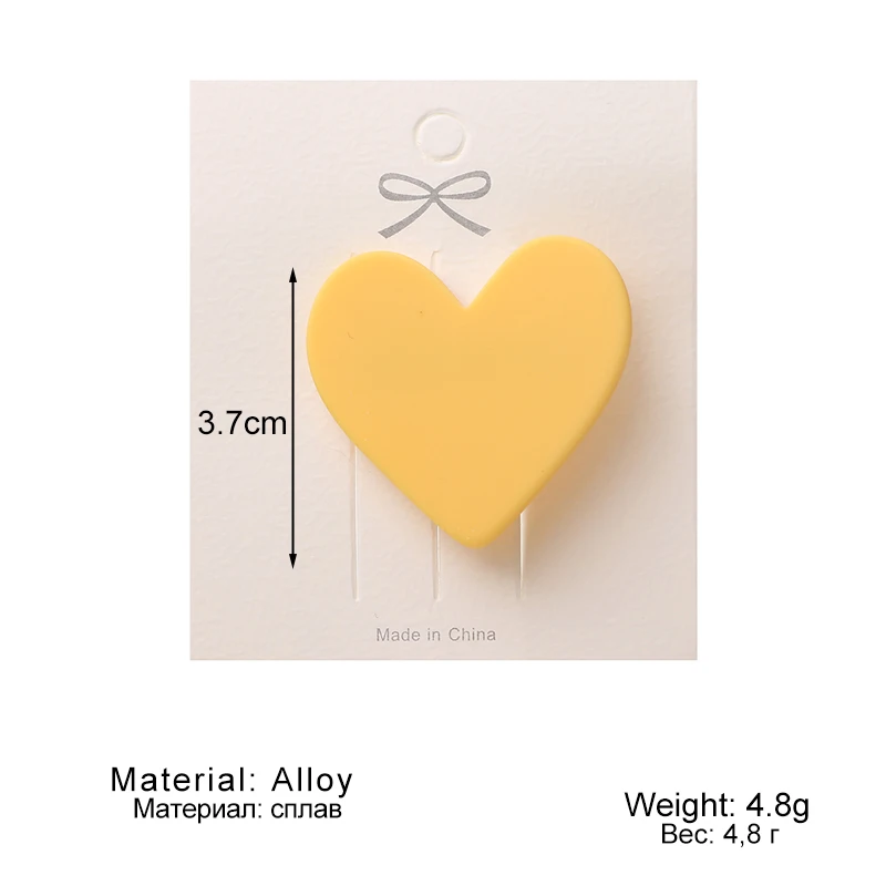 

IFMIA New Korea Sweet Heart Candy Color Minimalist Hair Clip Hair Grips Lovely Barrettes Hairpin Hair Accessories For Women Girl