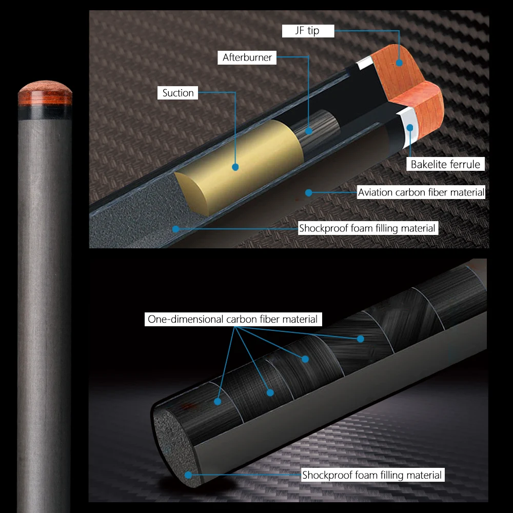 Jflowers бильярдный карбоновый Cue Stick настоящая инкрустация углеродная энергия