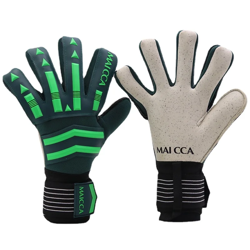 

MAICCA Green Goalkeeper Glove Adults Professional Soccer Goalkeeper Gloves with Fingersave Protection Thickened Latex Gloves Men