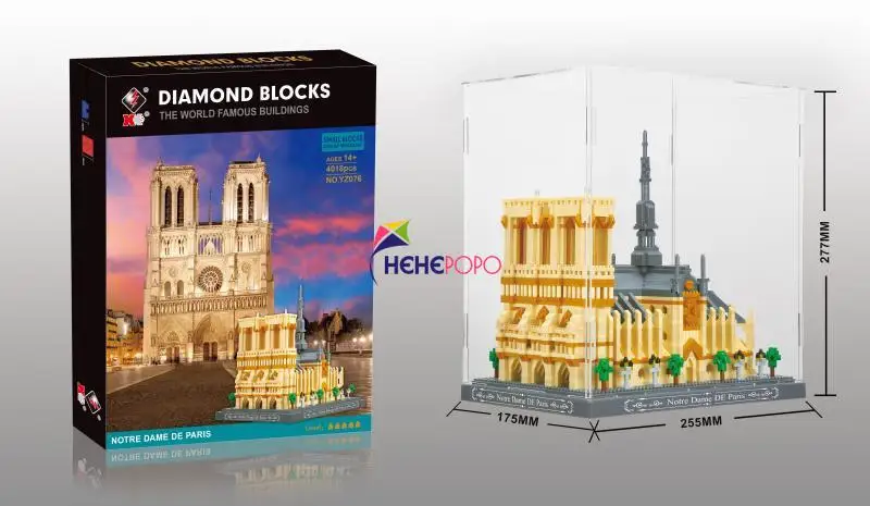 

YZ076 Notre-Dame De Paris Diamond Building Blocks World-renowned Architectural Model Assembly Toys for Children Gifts