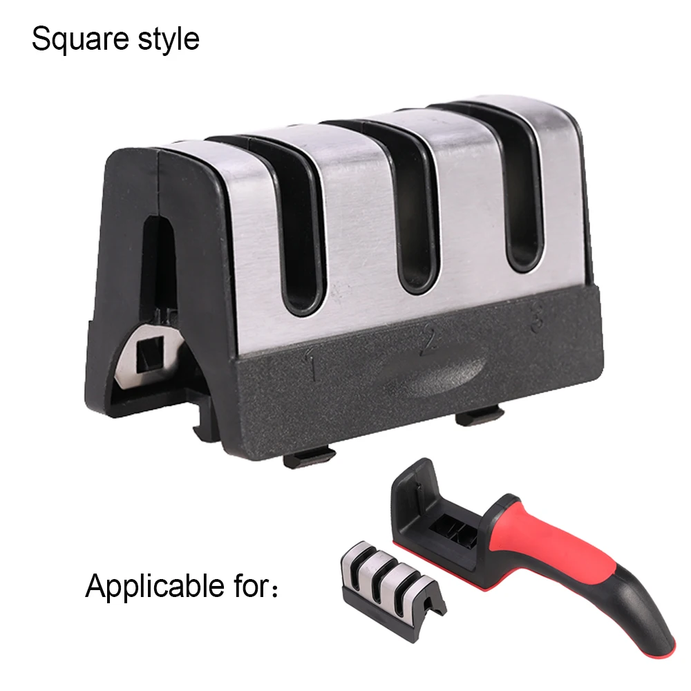 replacer-square Anpro 1 шт., 3 ступени, профессиональная точилка для ножей, кухонный точильный камень, Вольфрамовая сталь и керамические кухонные ножи, аксессуары - Цвет: replacer-square