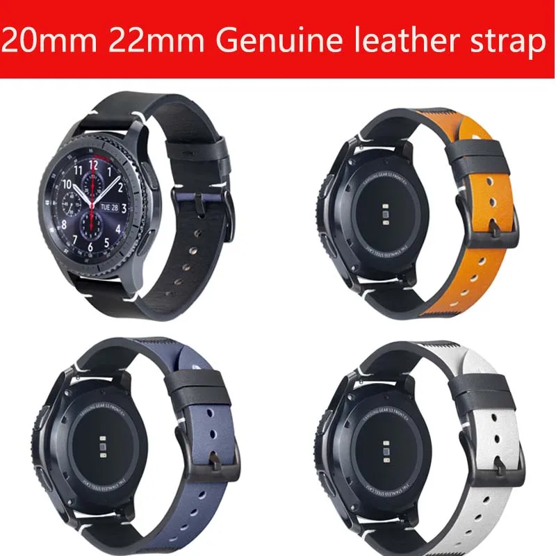 

Ремешок из 20/22 натуральной кожи для Huawei GT 2E, ремешок для samsung galaxy s3 S2 42 46 Aactive2, ремешок для Ticwatch amazfit 3 2, ремешок из натуральной кожи