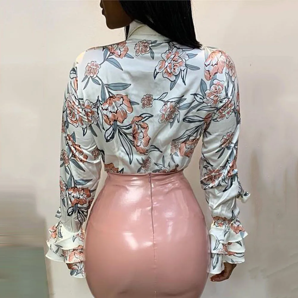 Блузка женская с цветочным принтом модная рубашка в африканском стиле длинным