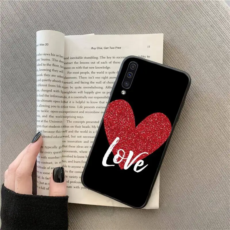 

I Love you Pink red Love Heart art Phone Case For Samsung galaxy S 9 10 20 A 10 21 30 31 40 50 51 71 s note 20 j 4 2018 plus