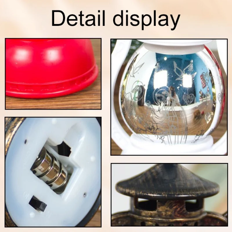 Рождественский светодиодный фонарь в стиле ретро с ручкой декоративная